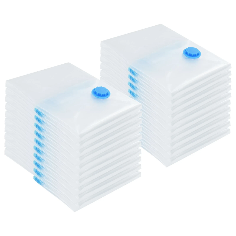 vidaXL Uzglabāšanas maisi 20 pcs Caurspīdīga un zila 70 x 50 cm