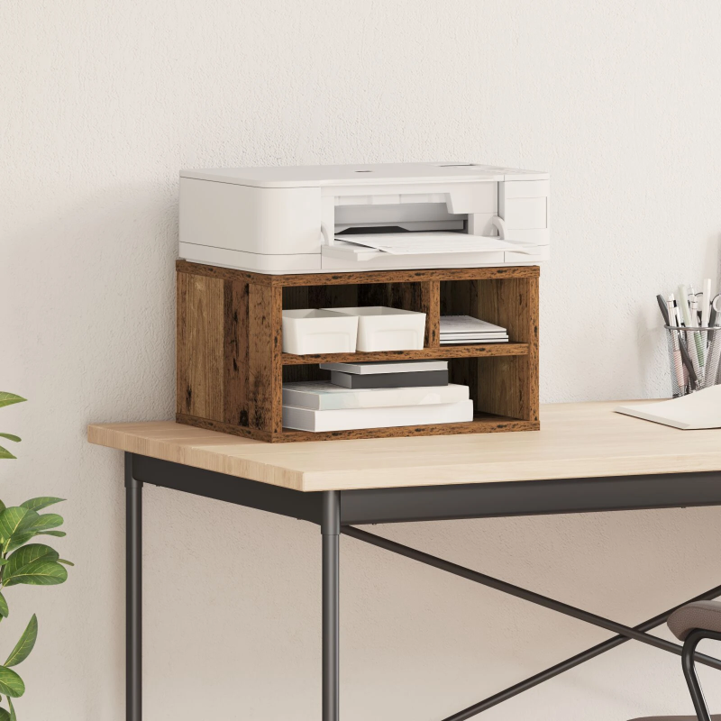 vidaXL Printera statīvs Vecs koks 40 x 32 x 22,5 cm Inženierijas koks