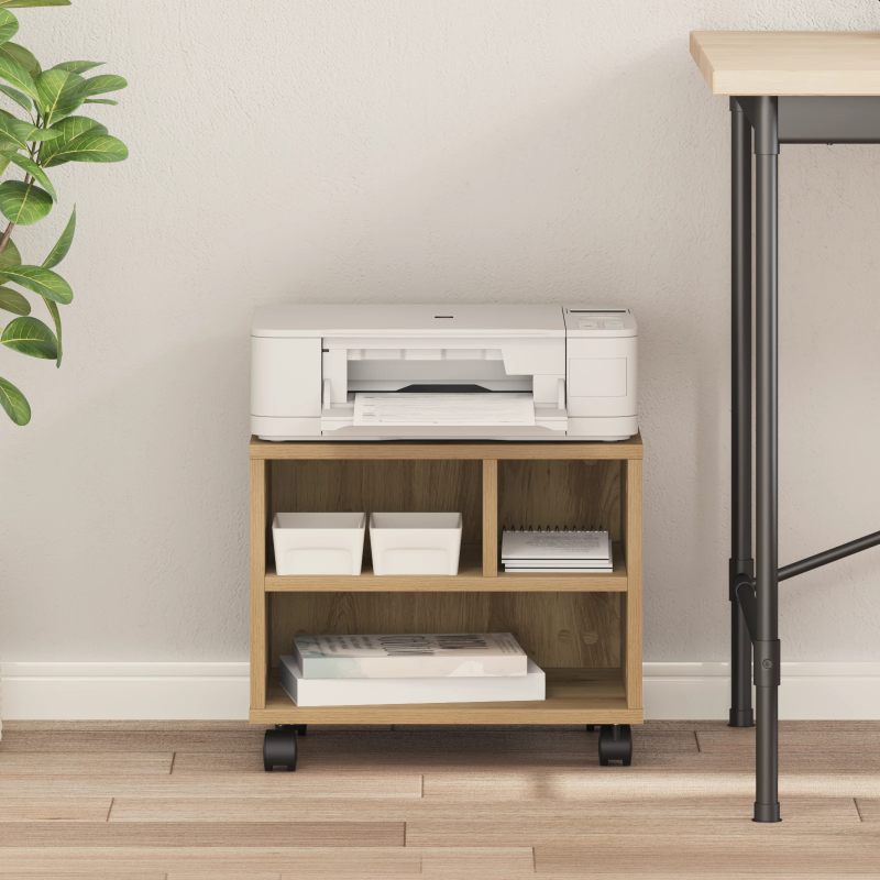 vidaXL Printera statīvs Artisānā ozols 41 x 32 x 33.5 cm
