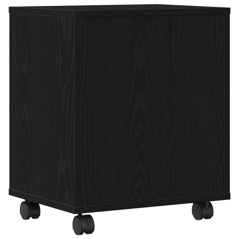 vidaXL Printera statīvs ar uzglabāšanu Melns ozolkoks 41 x 32 x 48 cm