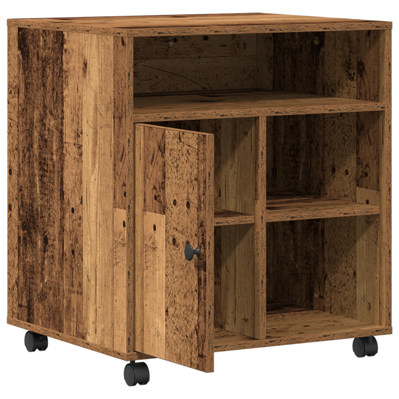 vidaXL Printera statīvs Vecs koks 60 x 50 x 67 cm Inženierijas koks