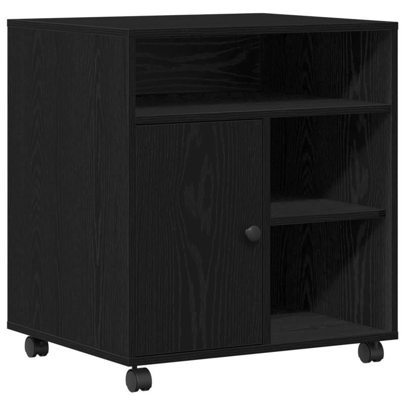 vidaXL Printera statīvs Melns ozols 60 x 50 x 67 cm Inženierijas koks