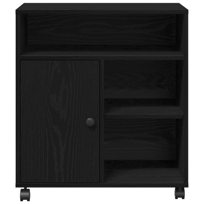 vidaXL Printera statīvs Melns ozols 60 x 50 x 67 cm Inženierijas koks