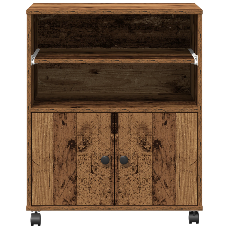 vidaXL Printera statīvs Vecs koks 60 x 48 x 74 cm Inženierijas koks