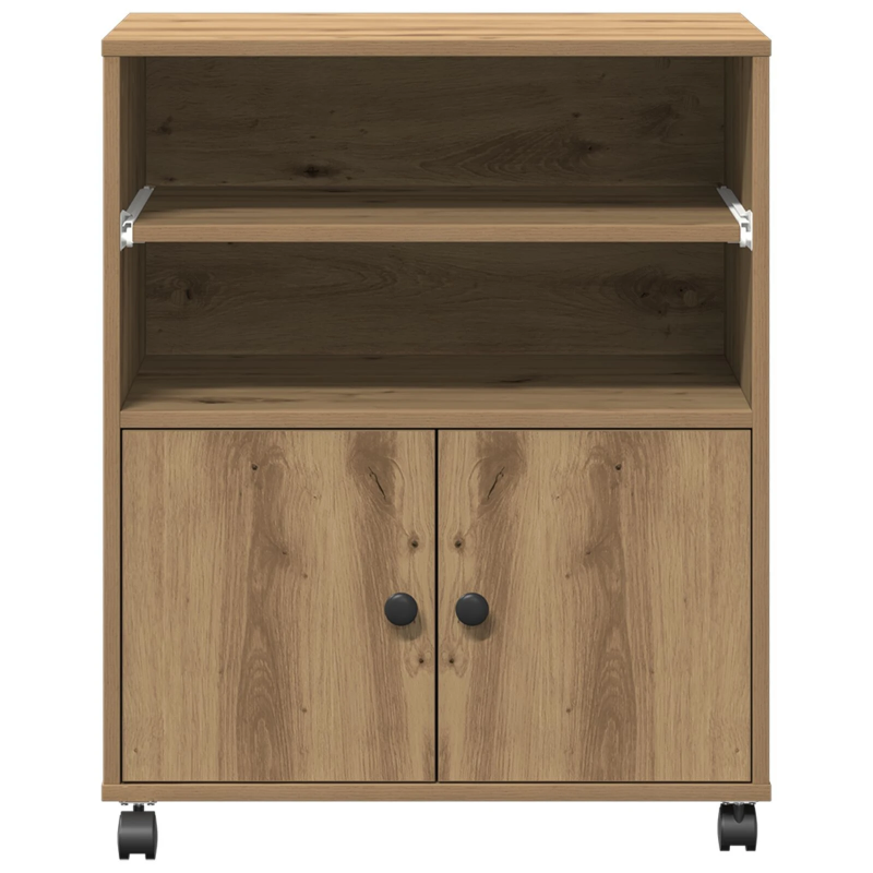 vidaXL Printera statīvs ar uzglabāšanu Artisānā ozols 60 x 48 x 74 cm