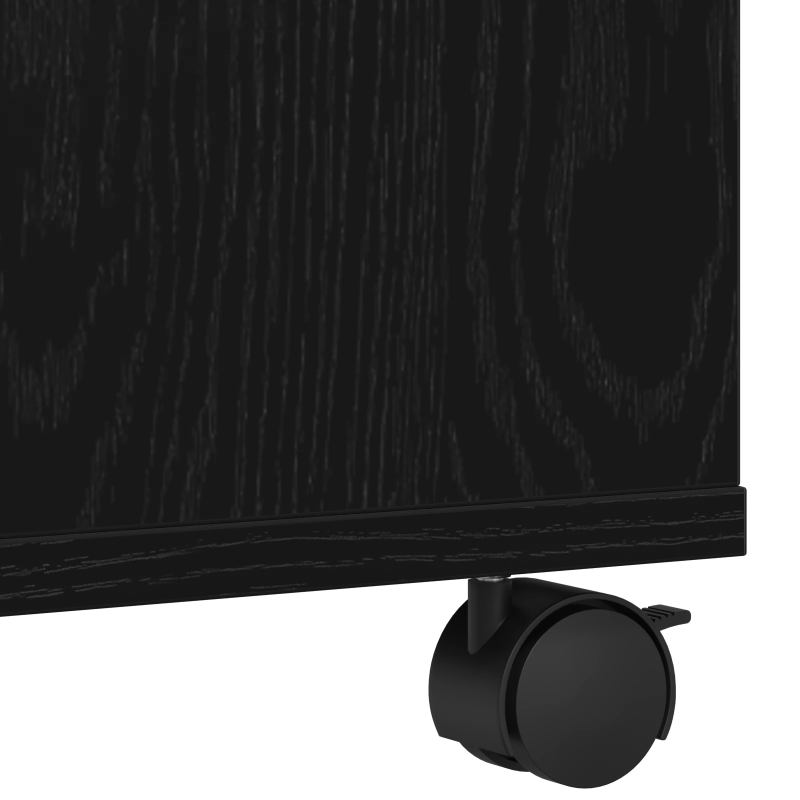 vidaXL Printera statīvs ar uzglabāšanu Melns ozolkoks 60 x 48 x 74 cm