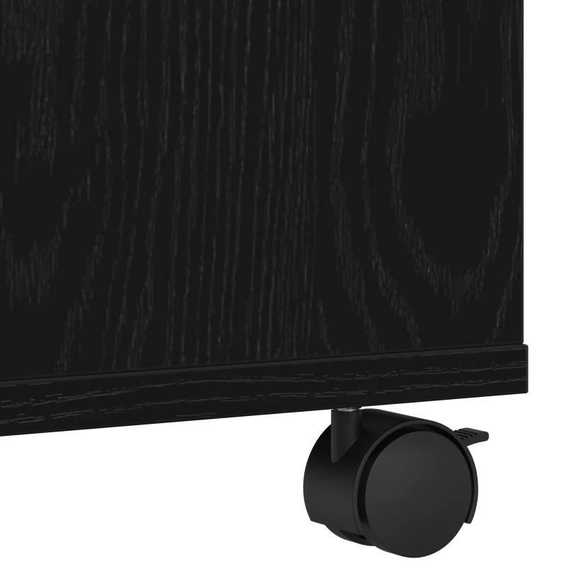 vidaXL Printera statīvs ar uzglabāšanu Melns ozolkoks 60 x 48 x 74 cm