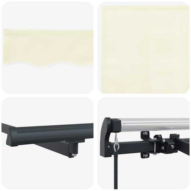 vidaXL Izvelkams jumtiņš Krēmkrāsa 400 x 200 cm