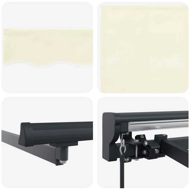 vidaXL Izvelkams jumtiņš Krēmkrāsa 300 x 250 cm