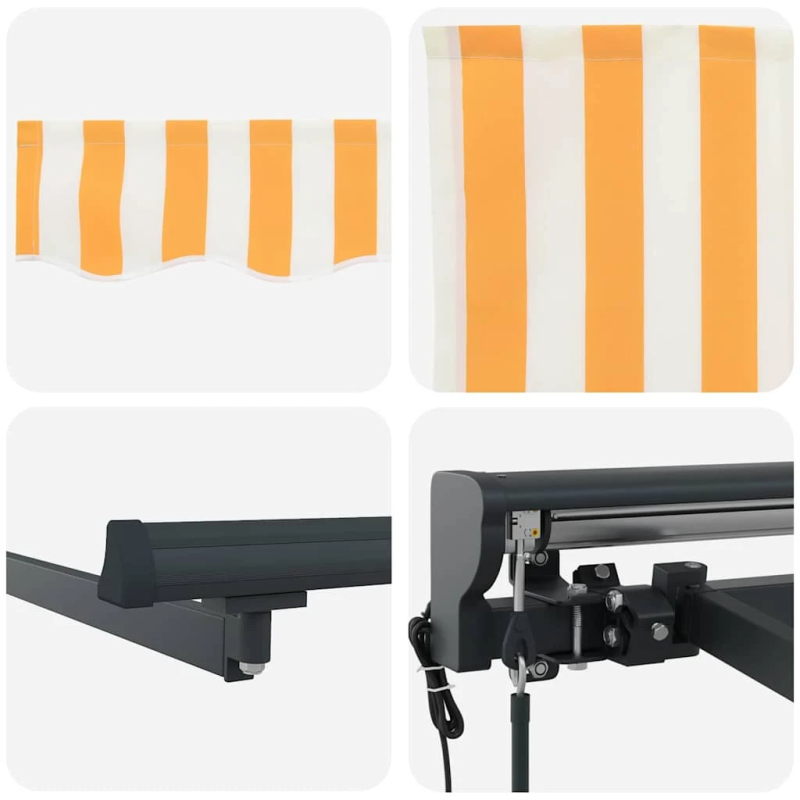 vidaXL Izvelkams jumtiņš Dzeltena un balta 300 x 250 cm