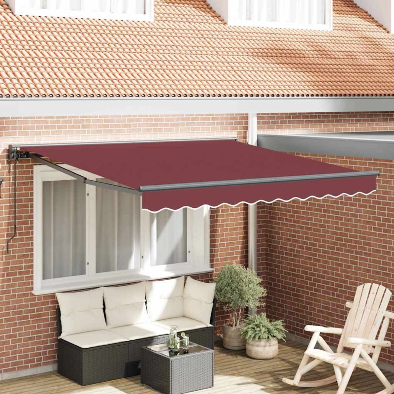 vidaXL Izvelkams jumtiņš Burgundija 300 x 250 cm Poliesters un metāls