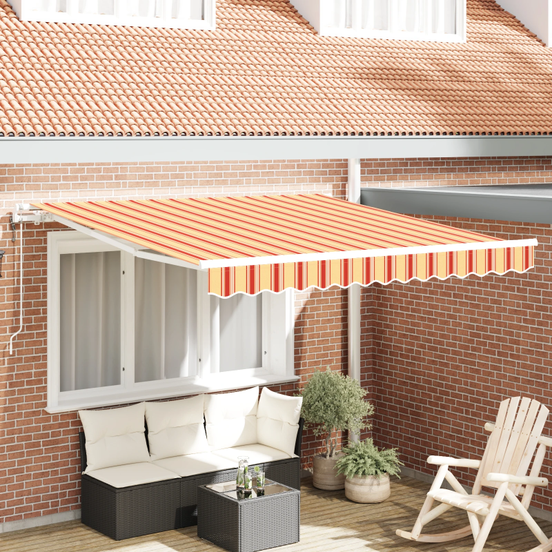 vidaXL Izvelkams jumtiņš Dzeltena un oranža 300 x 250 cm audums