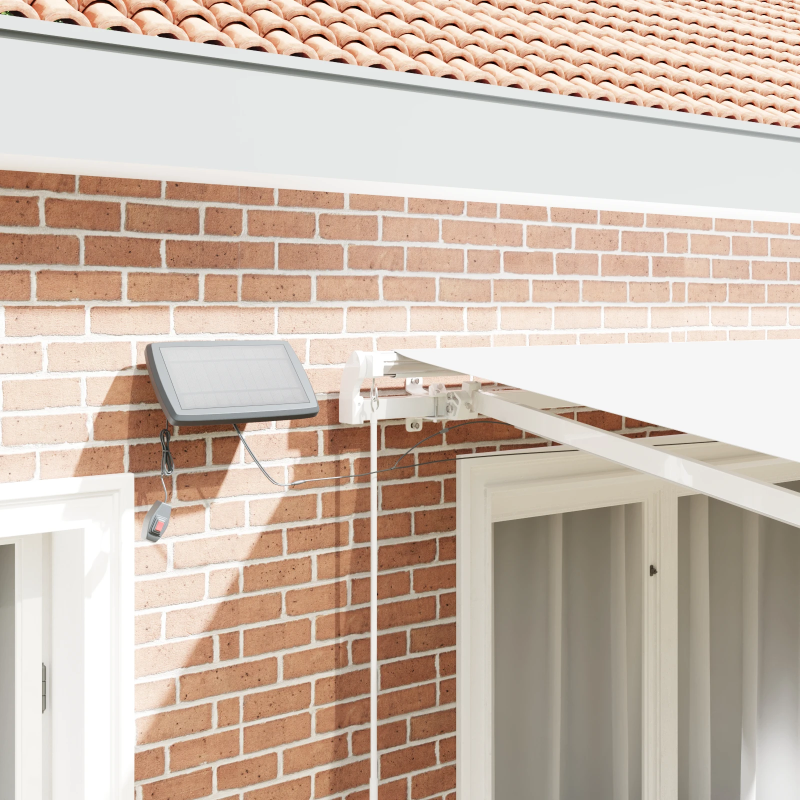 vidaXL Izvelkams jumtiņš Balts 300 x 250 cm Audums un tērauds