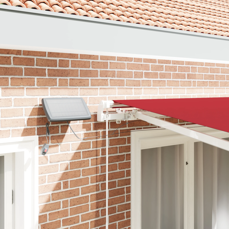 vidaXL Izvelkams jumtiņš Sarkana 300 x 250 cm Audums un tērauds