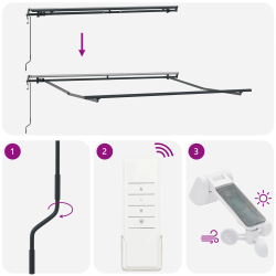 vidaXL Izvelkams jumtiņš Sarkana 300 x 250 cm Audums un alumīnijs