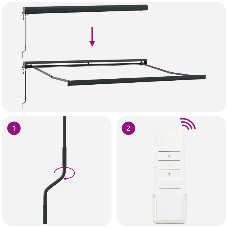 vidaXL Markīze Sarkana un balta 350 x 250 x 165 cm