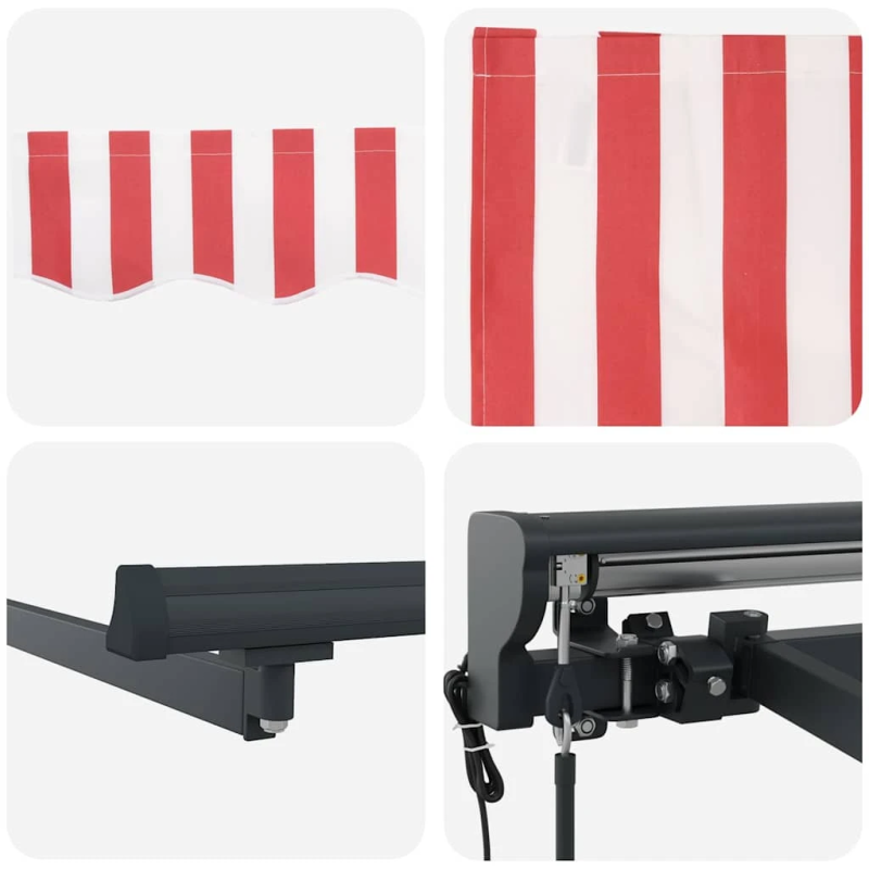 vidaXL Izvelkams jumtiņš Sarkana un balta 350 x 250 cm