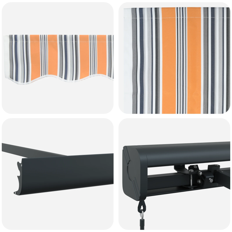 vidaXL Izvelkams jumtiņš Daudzkrāsains 350 x 250 cm Audums un Metāls