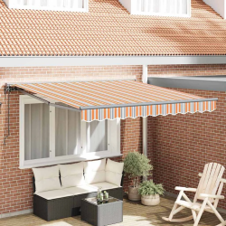 vidaXL Izvelkams jumtiņš Zila un oranža 350 x 250 cm