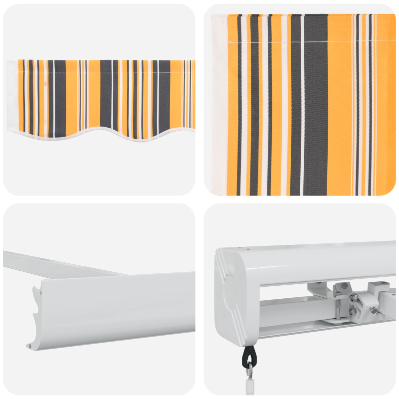 vidaXL Izvelkams jumtiņš Daudzkrāsains 350 x 250 cm Audums un Metāls