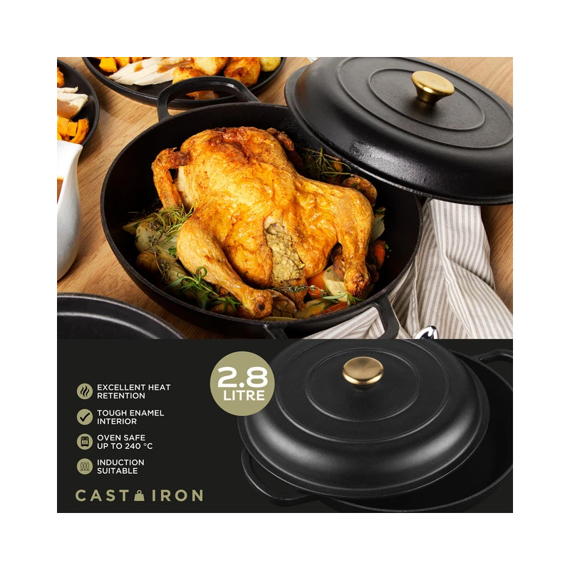 Russell Hobbs RH02525BEU7 Cast iron casserole 30cm black