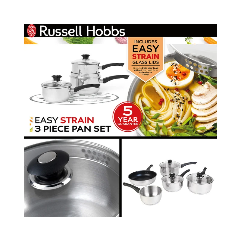 Russell Hobbs RH00542EU7 Easy Strain Pan Set 3pcs