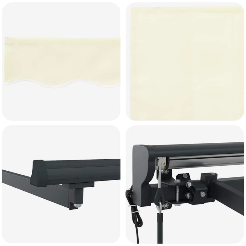 vidaXL Izvelkams jumtiņš Krēmkrāsa 400 × 300 cm