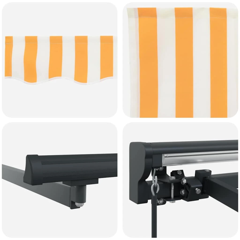 vidaXL Izvelkams jumtiņš Dzeltena un balta 400 × 300 cm