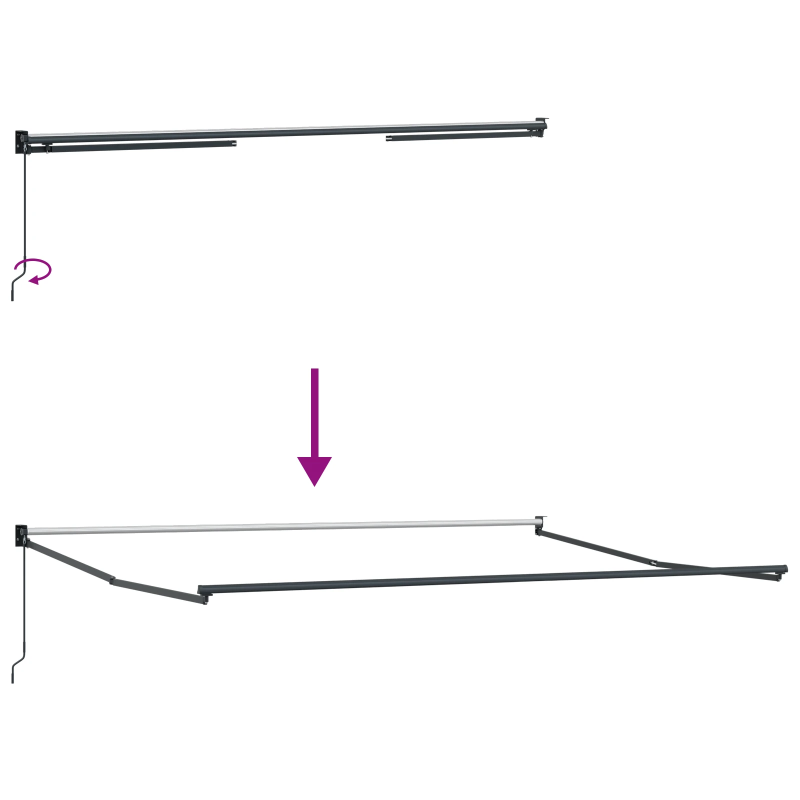 vidaXL Izvelkams jumtiņš Oranžs un brūns 400 × 300 cm