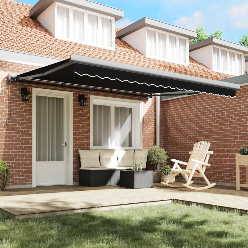 vidaXL Markīze Melna 400 x 300 x 165 cm Poliesters un alumīnijs