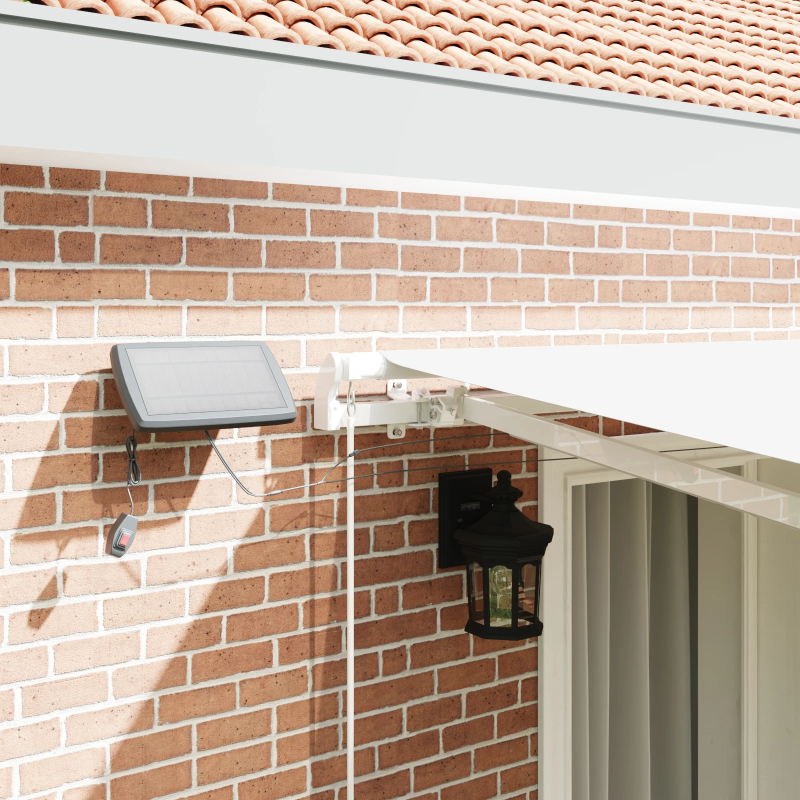 vidaXL Izvelkams jumtiņš Balts 400 × 300 cm Audums un tērauds