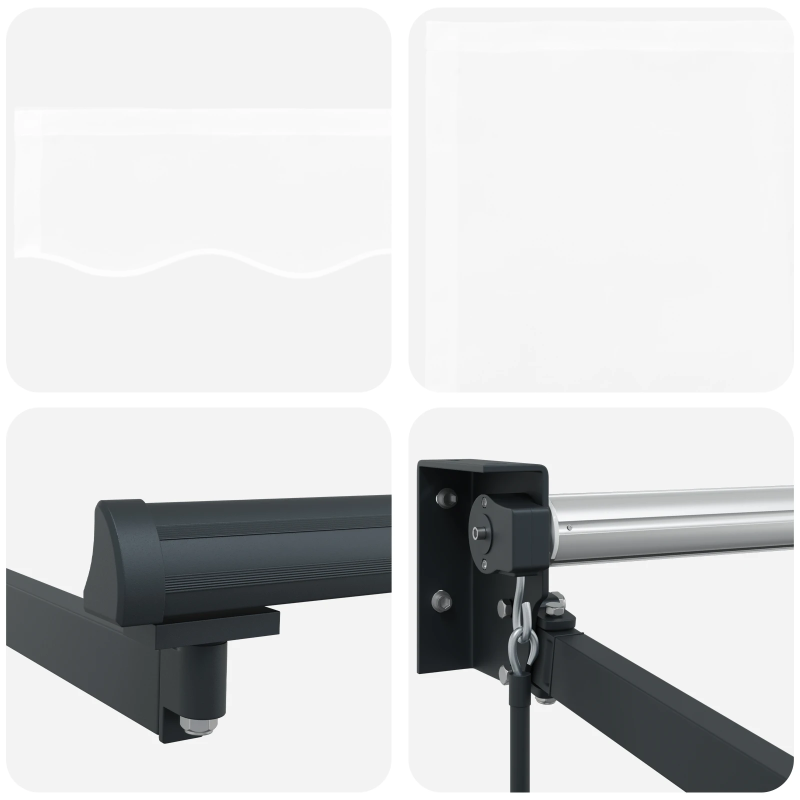 vidaXL Izvelkams jumtiņš Balts 400 × 300 cm Poliesters un alumīnijs