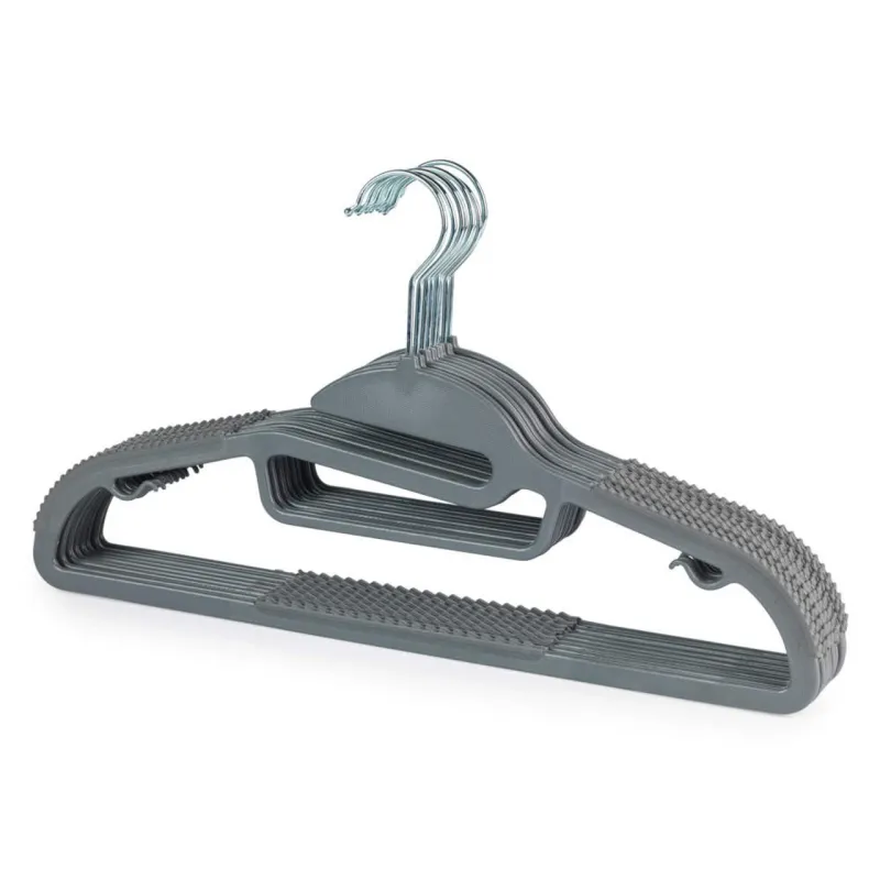 Beldray LA070598GRYFEU7 Grey Slimline Clothes Hangers - 8 Pack
