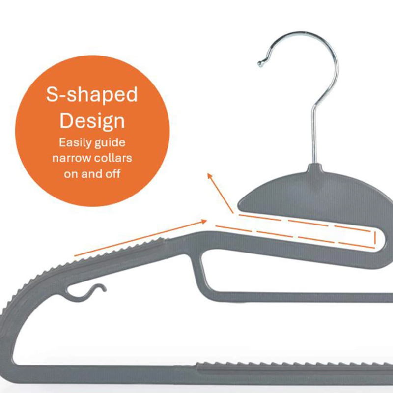 Beldray LA070598GRYFEU7 Grey Slimline Clothes Hangers - 8 Pack