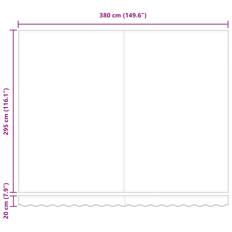 vidaXL Izvelkams jumtiņš Daudzkrāsains 400 × 350 cm