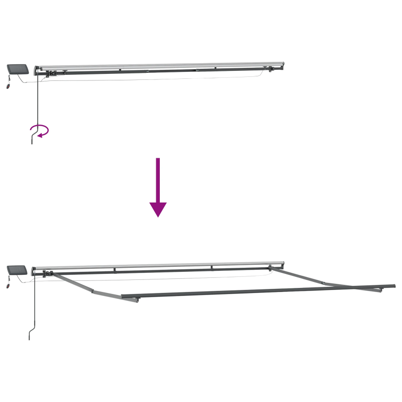 vidaXL Izvelkams jumtiņš Sarkana 400 ×350 cm audums