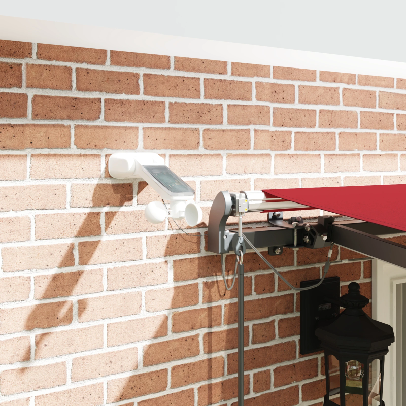 vidaXL Skėtis Audinys su Raudona 400 × 350 cm Poliesteris