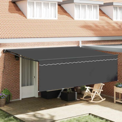 vidaXL Izvelkams jumtiņš Antracīts 450 × 300 cm
