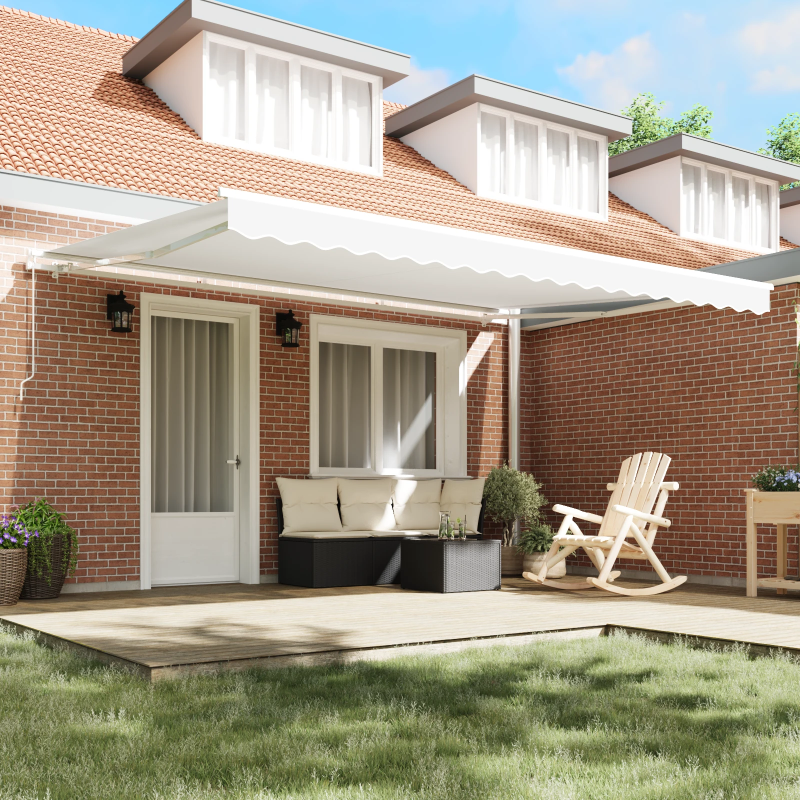 vidaXL Markīze Balts 450 x 300 x 165 cm Poliesters un metāls