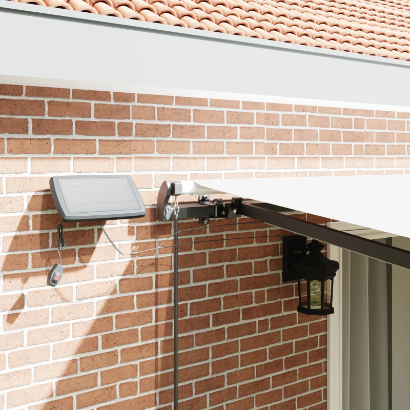 vidaXL Izvelkams jumtiņš Balts 450 ×300 cm audums