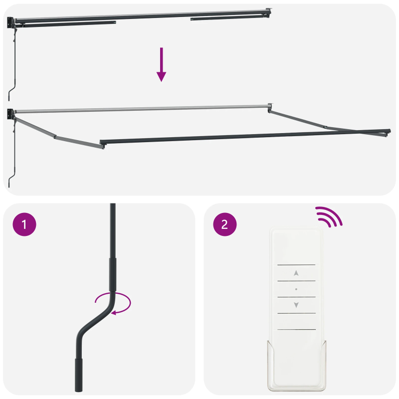 vidaXL Markīze Sarkana 450 x 300 x 165 cm Poliesters un metāls