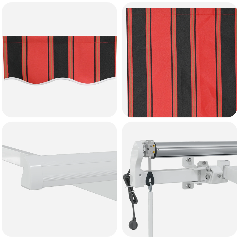 vidaXL Izvelkams jumtiņš oranža un brūna 450 × 350 cm audums