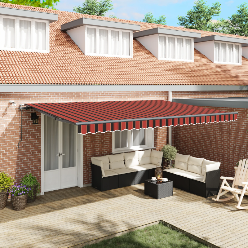 vidaXL Pārsega audums ar oranža un brūna 500 × 300 cm Poliesters