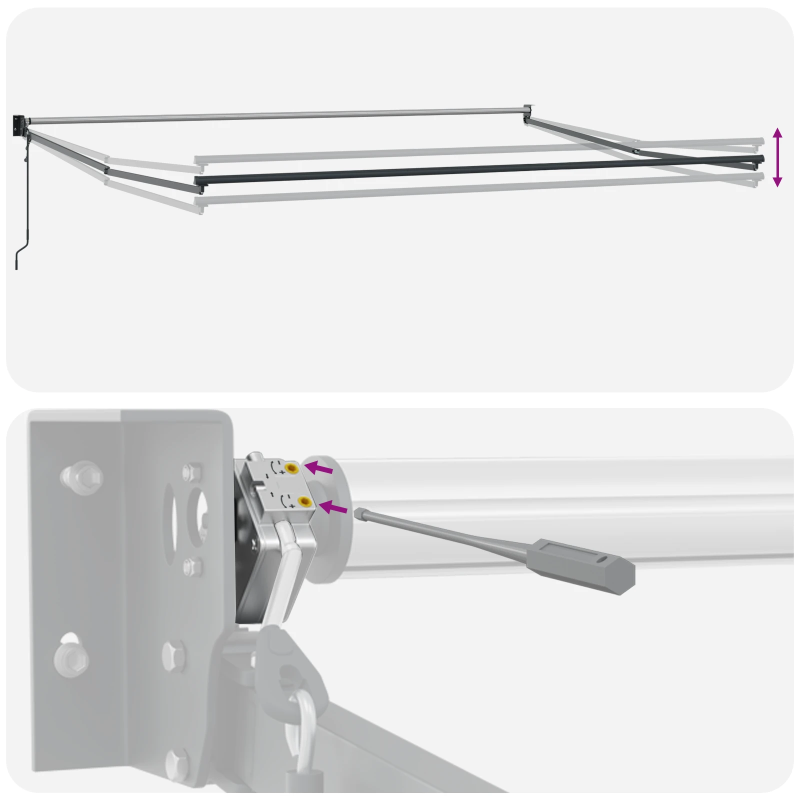 vidaXL Markīze Oranžs un brūns 500 x 300 x 165 cm Poliesters un metāls