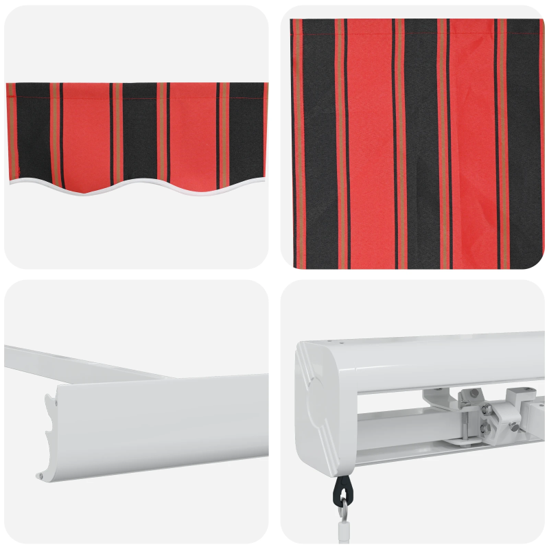 vidaXL Izvelkams jumtiņš Sarkans un Melns 500 × 300 cm