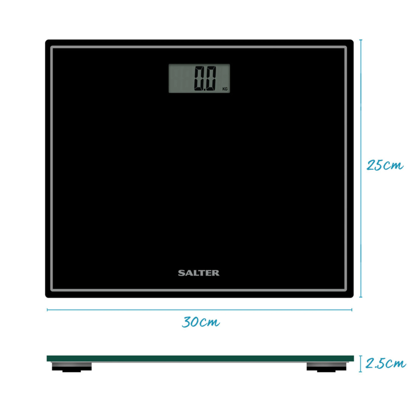 Salter 9207 BCFEU12 Compact Electronic Bathroom Scale - Black