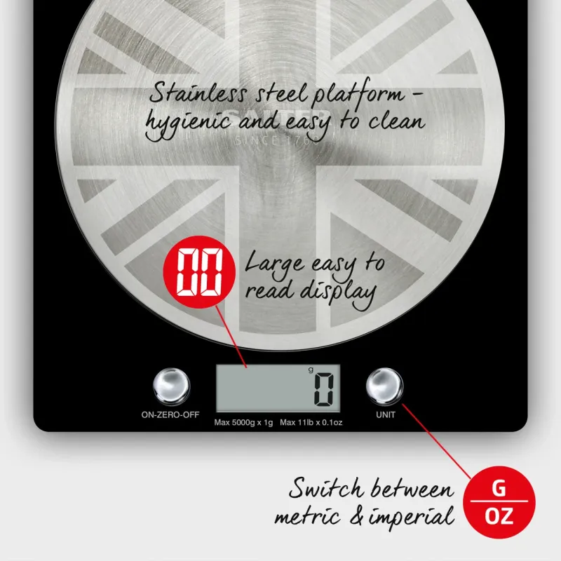 Salter 1036 UJBKDR Great British Disc Digital Kitchen Scale
