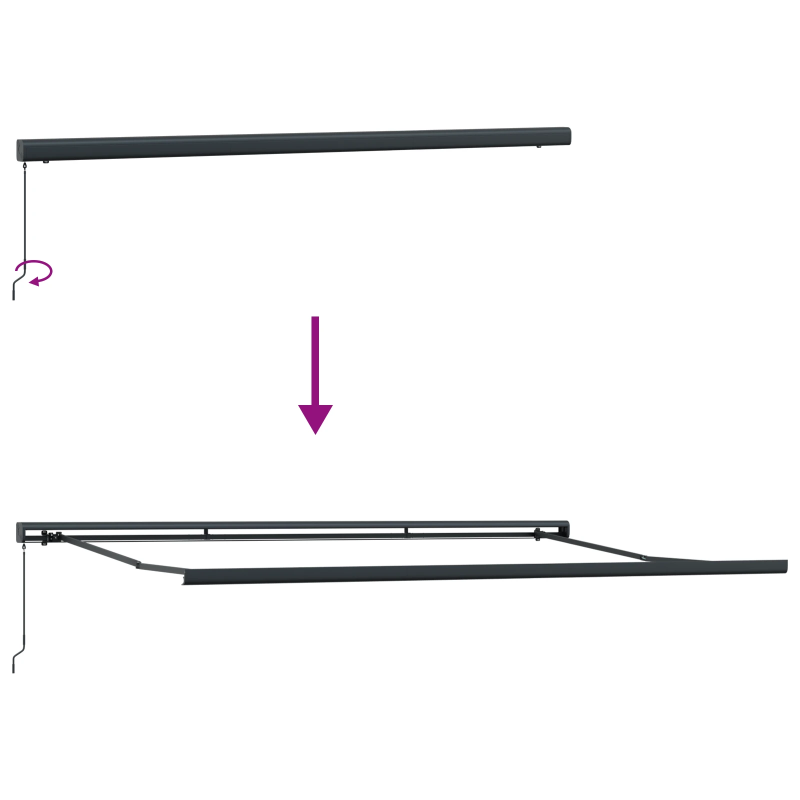 vidaXL Izvelkams jumtiņš Daudzkrāsains 500 × 300 cm Audums un Metāls