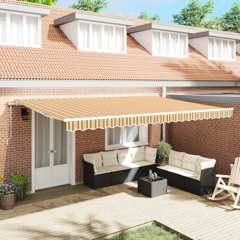 vidaXL Izvelkams jumtiņš Daudzkrāsains 500 × 350 cm audums