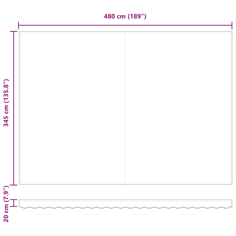 vidaXL Izvelkams jumtiņš Daudzkrāsains 500 × 350 cm